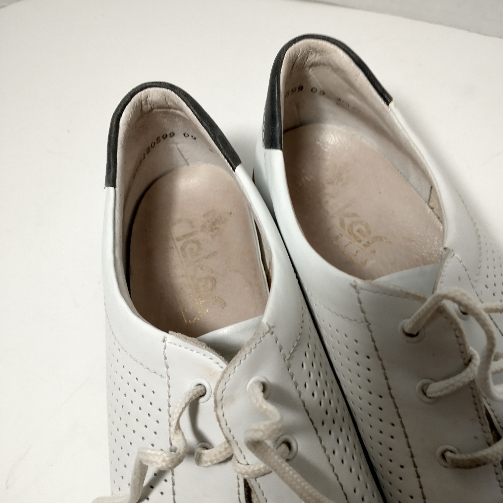 Rieker Nikita White and Gray Casual Leather Sneakers, Euro 40, US Size 9 - Picture 11 of 14